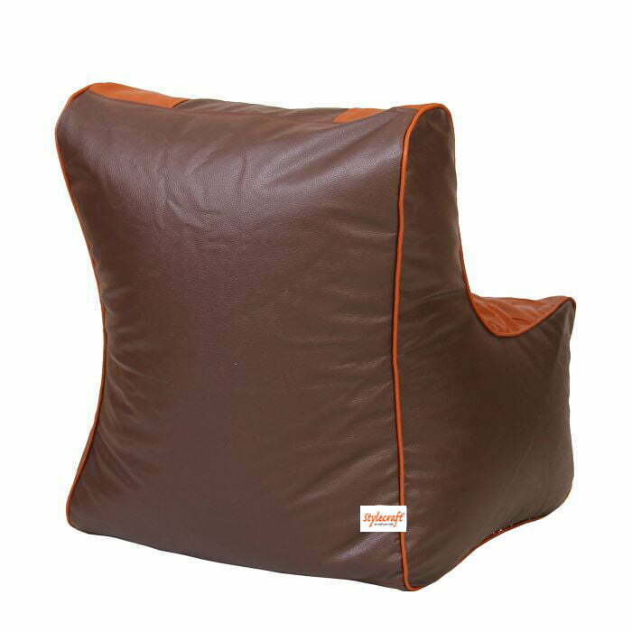 Gaming Bean Bag Chair with Beans in Brown and Tan