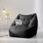 Stylecraft Structured Black Bean Bag Chair With Beans