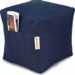 Stylecraft Denim Footstool Bean Bag With Beans