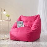 Stylecraft Structured Pink Bean Bag Chair With Beans